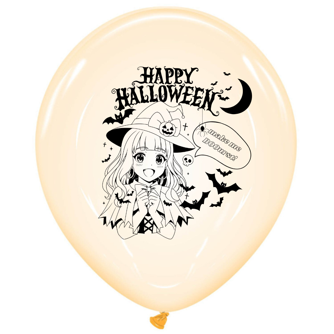 nastila balloons x BELBAL 17" round balloon | Halloween Anime Girl