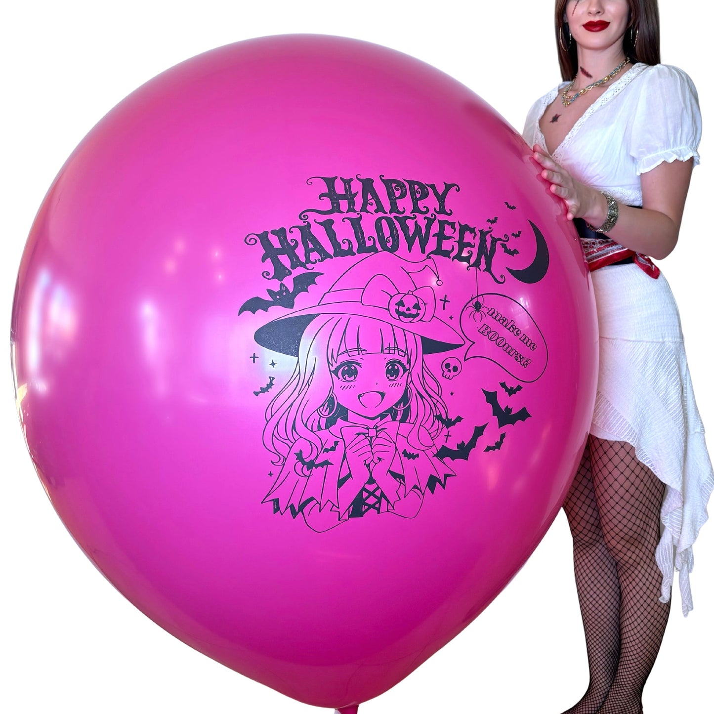 nastila balloons x BELBAL 36" Rundballon | Halloween Anime Girl - nastila balloons