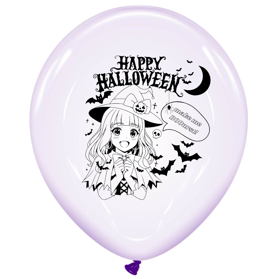 nastila balloons x BELBAL 17" round balloon | Halloween Anime Girl