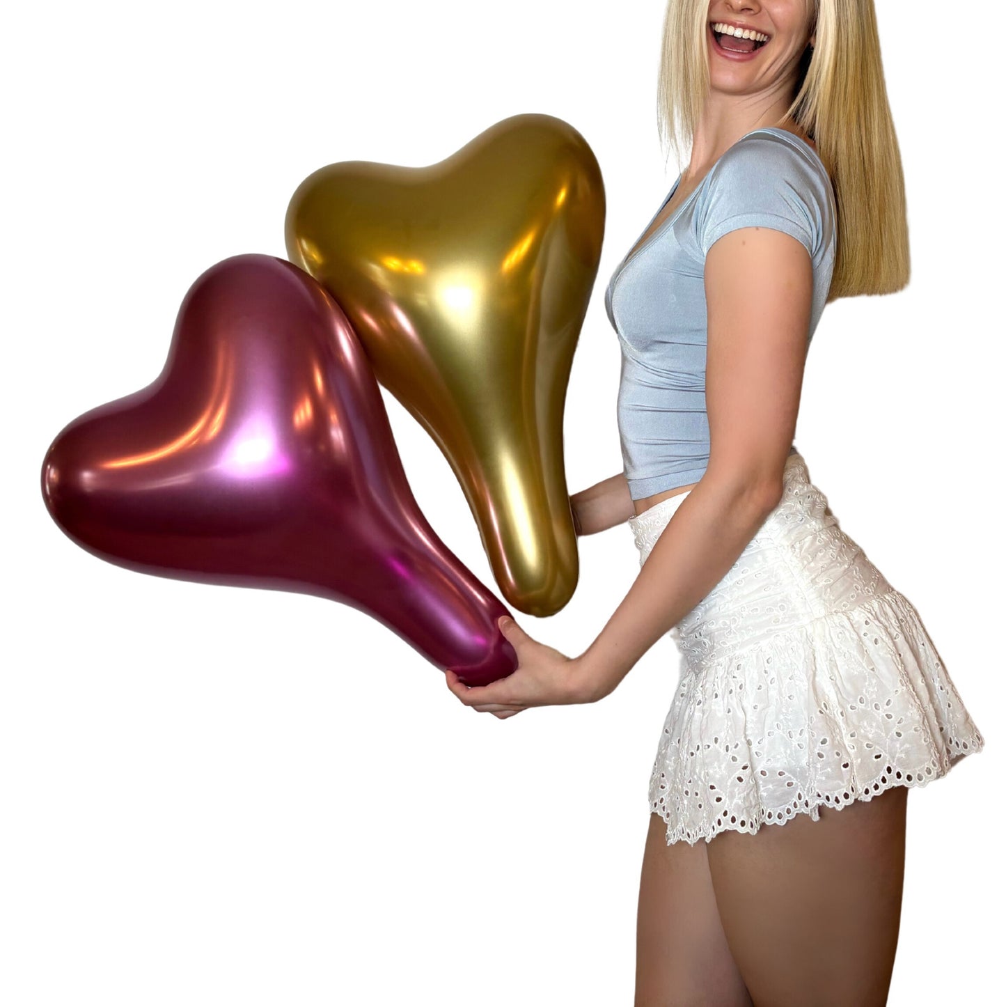 PERLATEX 15" heart balloon | metallic