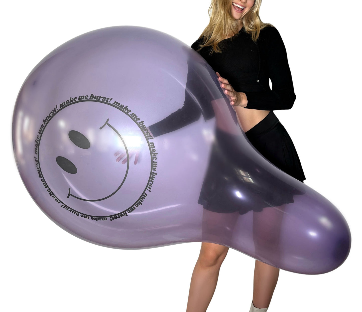 nastila balloons x CATTEX 32" LONGNECK | make me burst! Smiley - nastila balloons