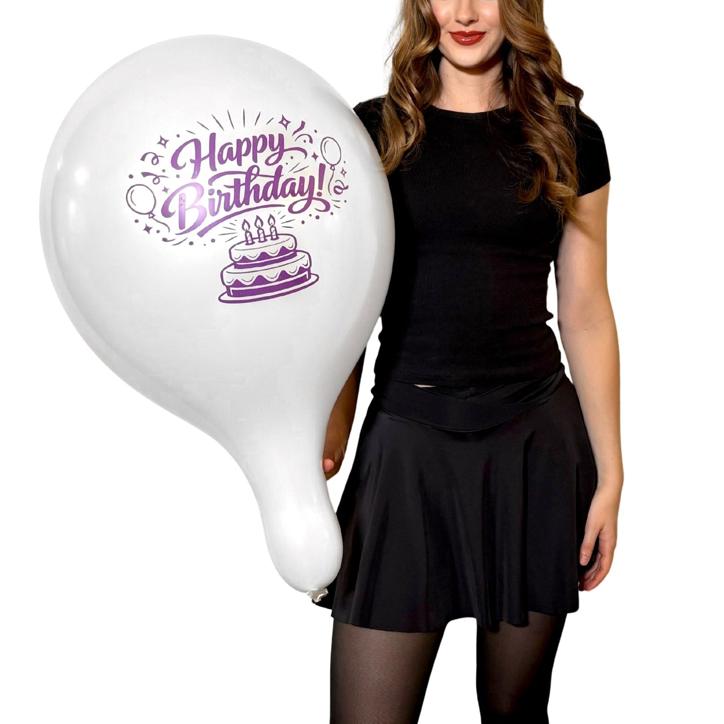 nastila balloons x BELBAL 17" Rundballon | Birthday Cake - nastila balloons