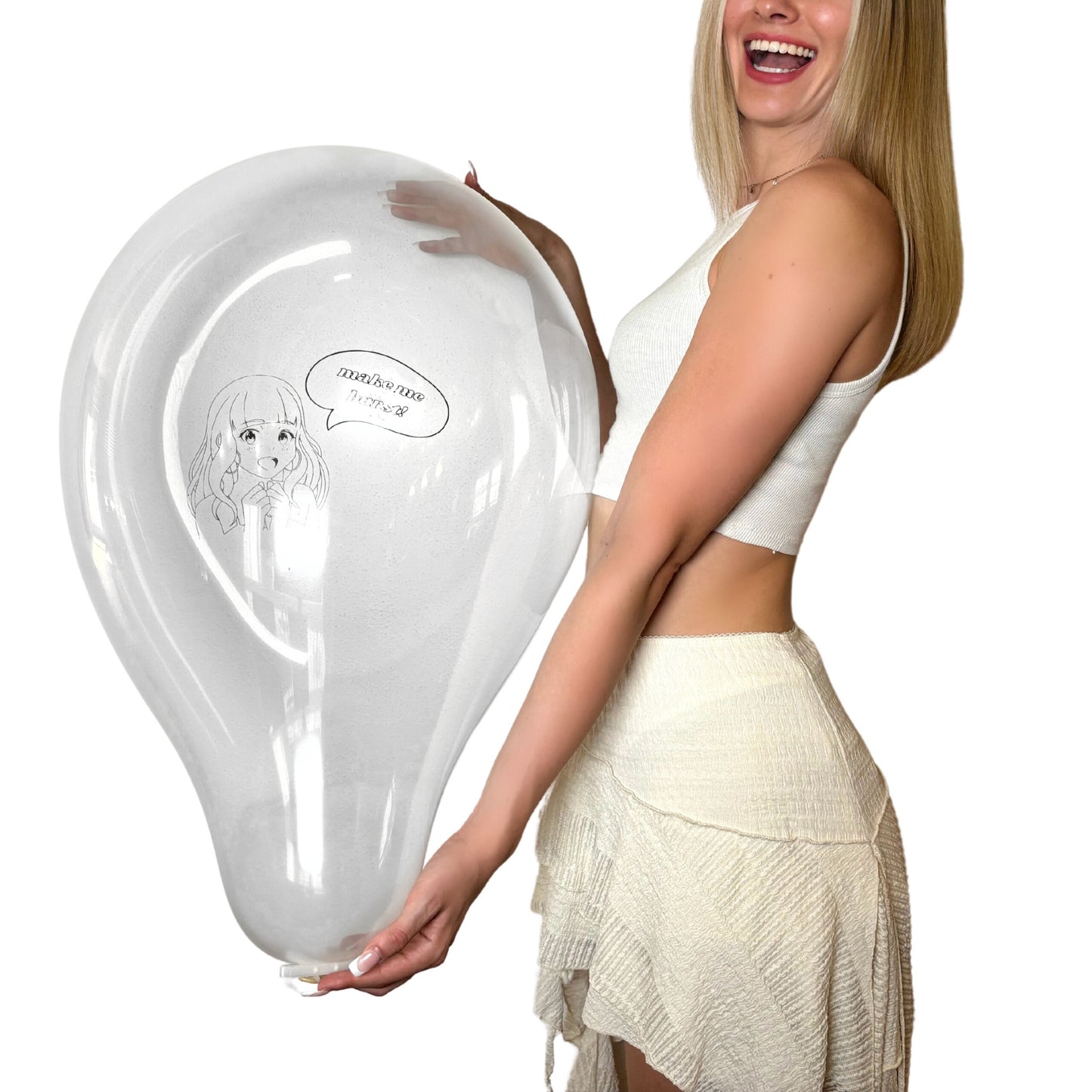 nastila balloons x QUALATEX 16" Rundballon | Anime Girl clear (LIMITIERT) - nastila balloons