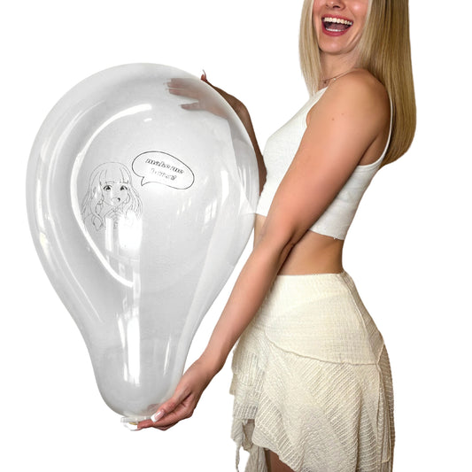 nastila balloons x QUALATEX 16" Rundballon | Anime Girl clear (LIMITIERT) - nastila balloons