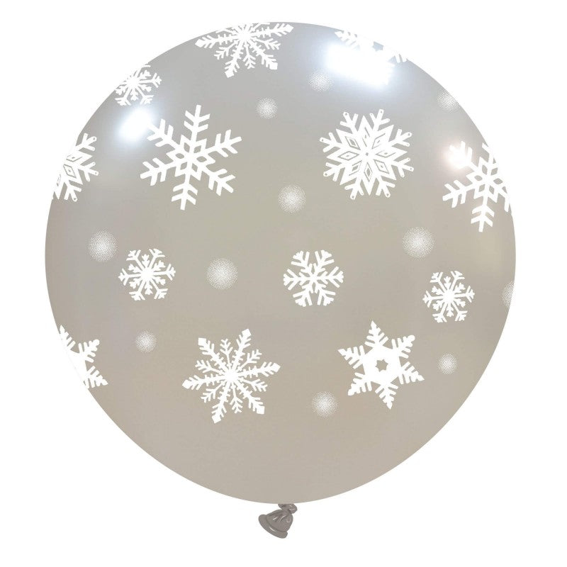 CATTEX 32" Rundballon | Icy Snowflakes - nastila balloons