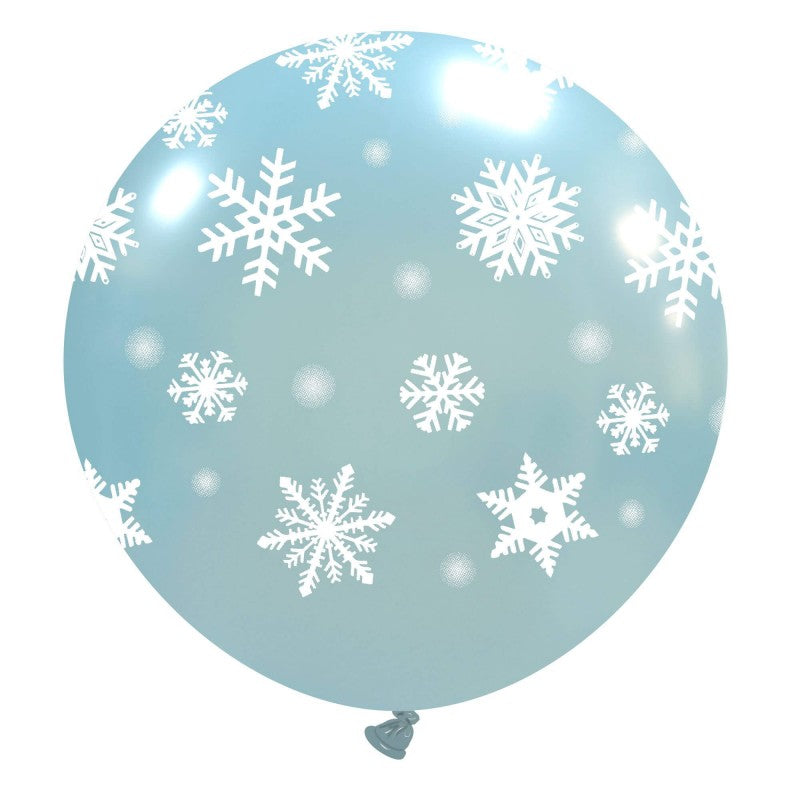 CATTEX 32" Rundballon | Icy Snowflakes - nastila balloons