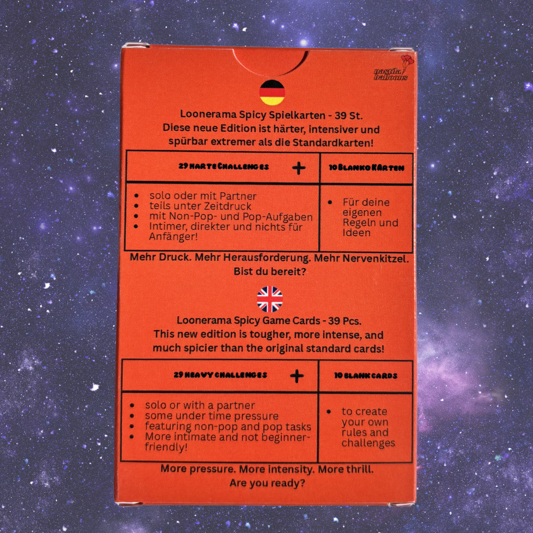 Loonerama Kartendeck-Erweiterung | Spicy & Challenging Edition 🌶️🔥 FSK 18 🔞 - nastila balloons