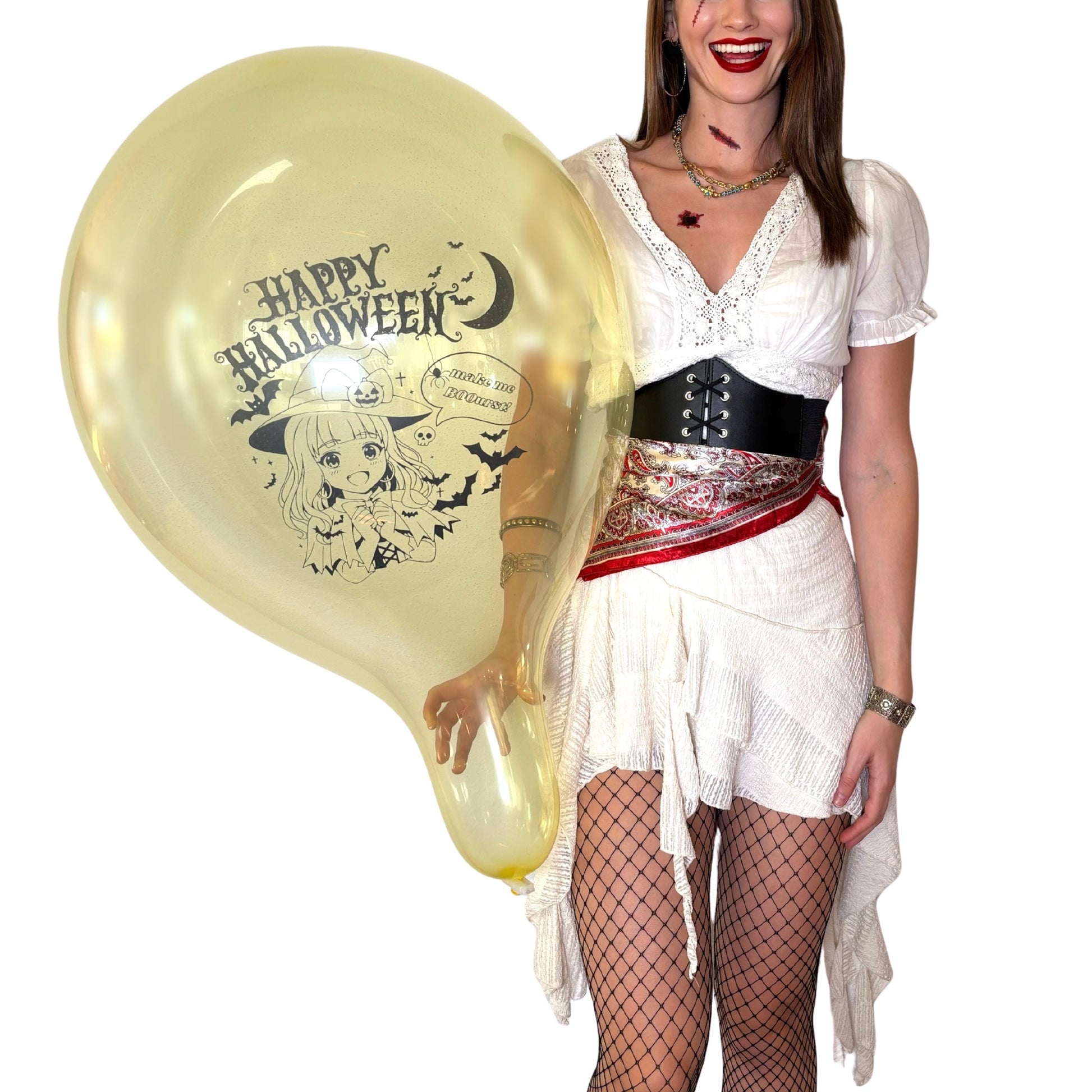 nastila balloons x BELBAL 17" Rundballon | Halloween Anime Girl - nastila balloons