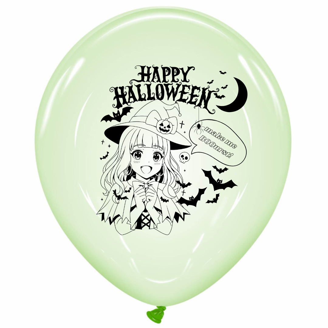 nastila balloons x BELBAL 17" round balloon | Halloween Anime Girl