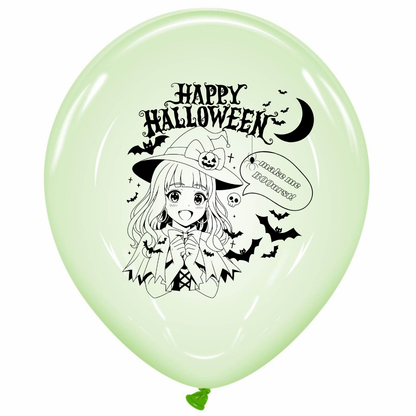 nastila balloons x BELBAL 17" round balloon | Halloween Anime Girl