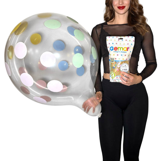 GEMAR 19" Rundballon |  Polka Dots Multicolor Mix (25 Stück Beutel) - nastila balloons