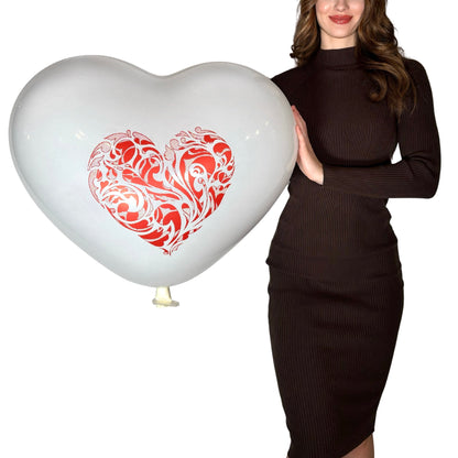 Cattex 25 printed elegant giant heart looner balloon