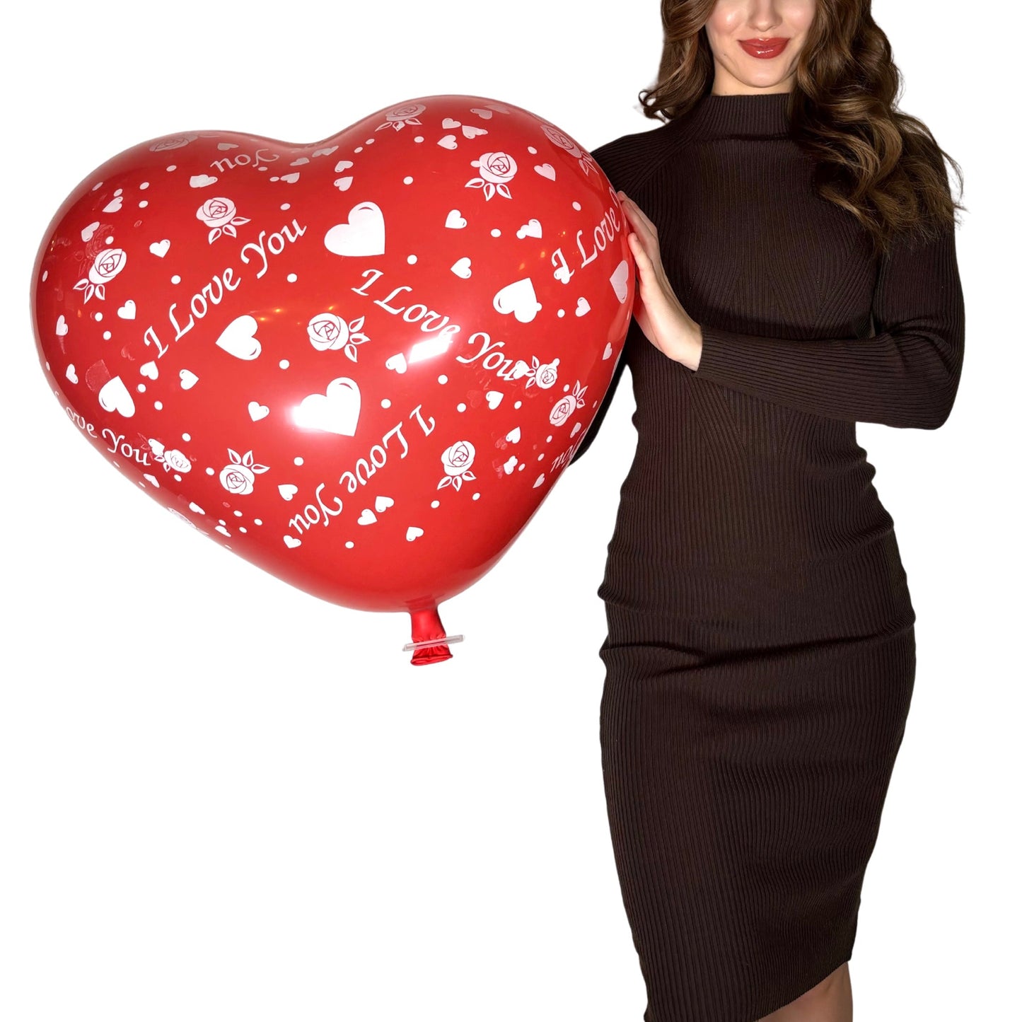 Cattex 25 printed i love you giant heart looner balloon