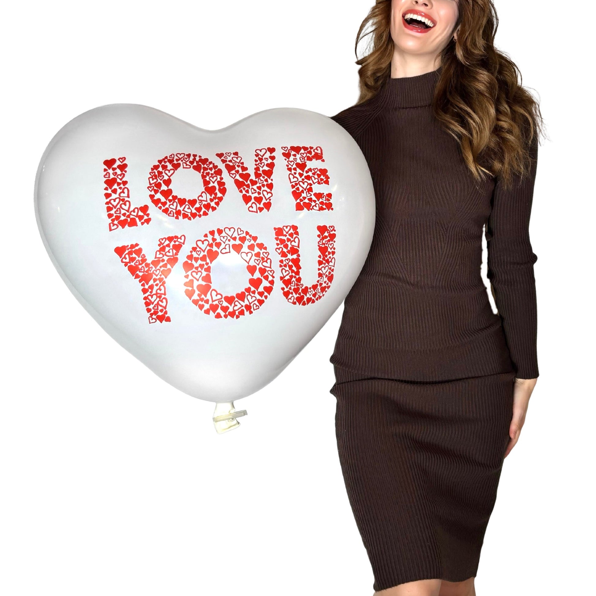 Cattex 25 printed love you giant heart looner balloon