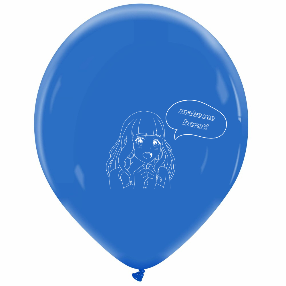 nastila balloons x BELBAL 14" Rundballon | Anime Girl blau - nastila balloons
