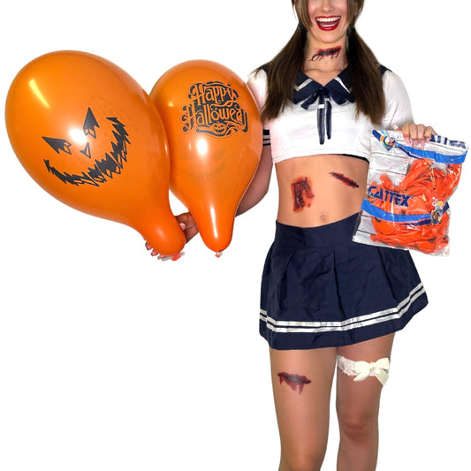 CATTEX 12" round balloon | scary pumpkin faces mix 50 pieces