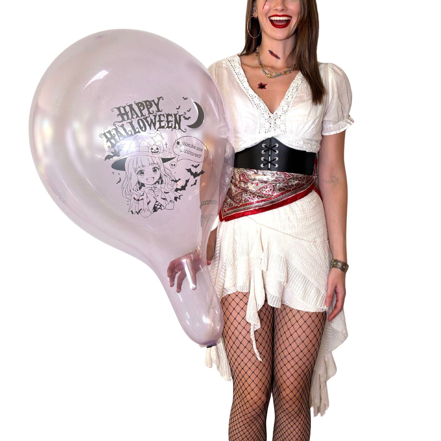 nastila balloons x BELBAL 17" Rundballon | Halloween Anime Girl - nastila balloons