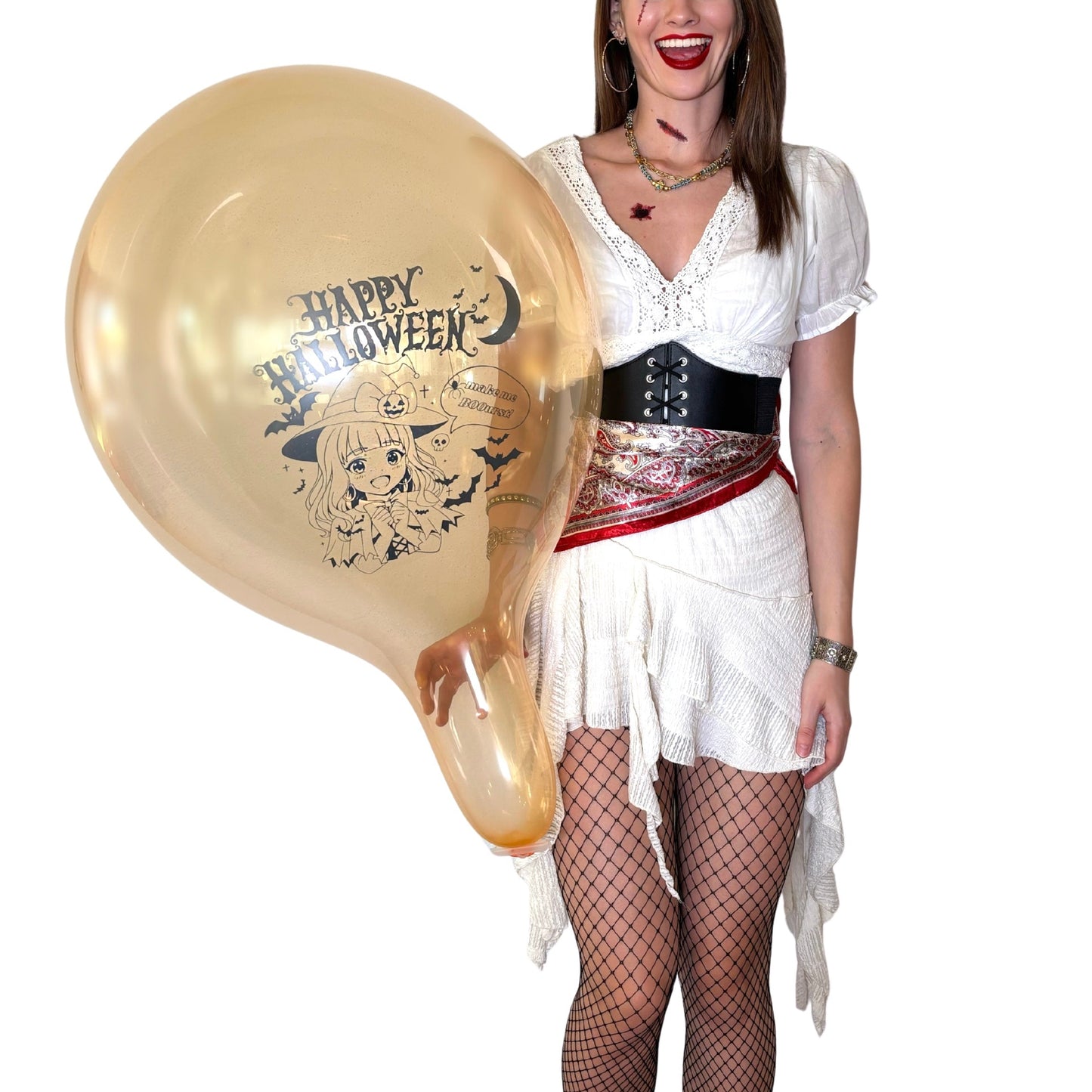 nastila balloons x BELBAL 17" Rundballon | Halloween Anime Girl - nastila balloons