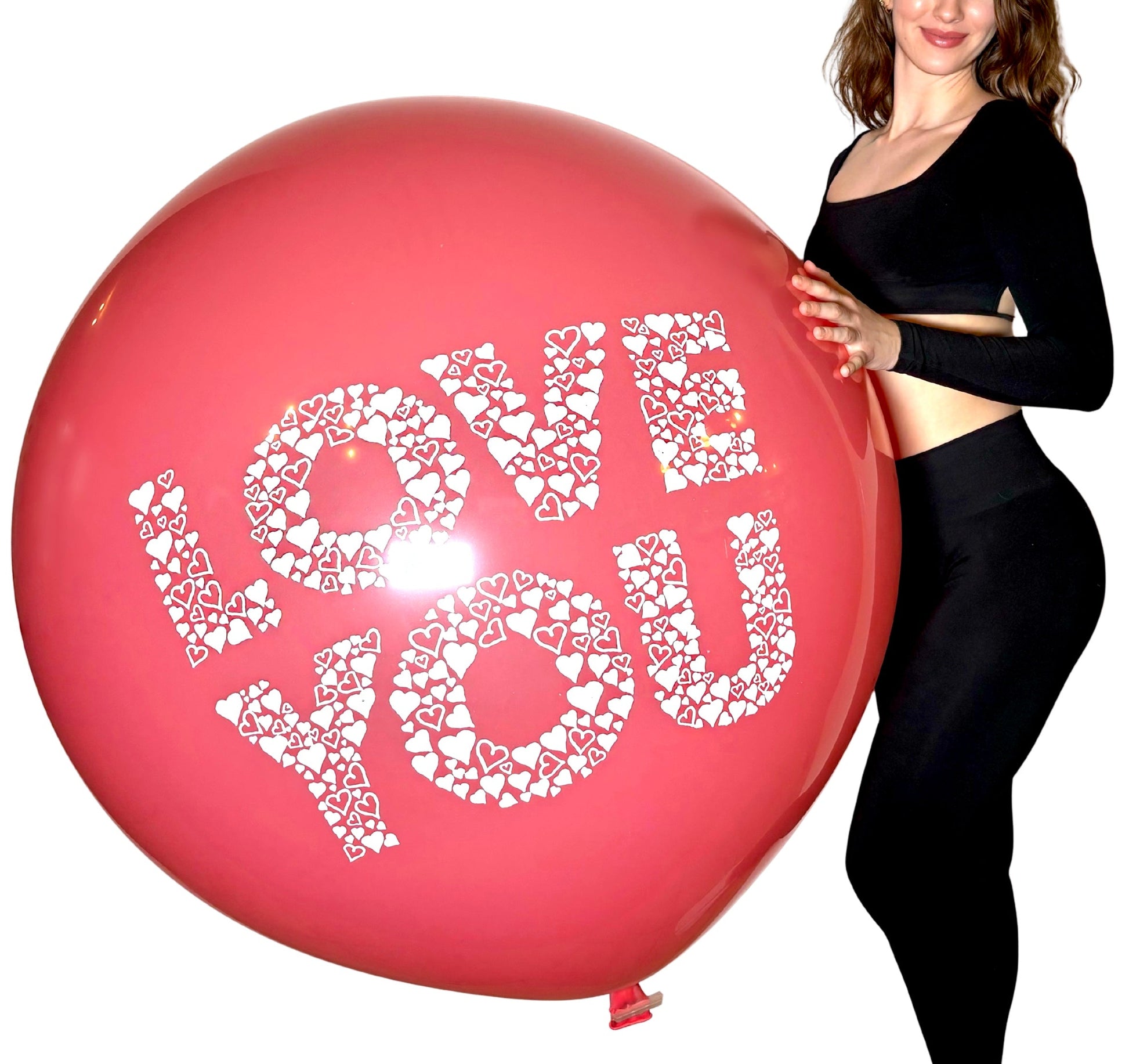 CATTEX 35" Flat Rundballon | Love You Hearts (zweiseitig bedruckt) - nastila balloons