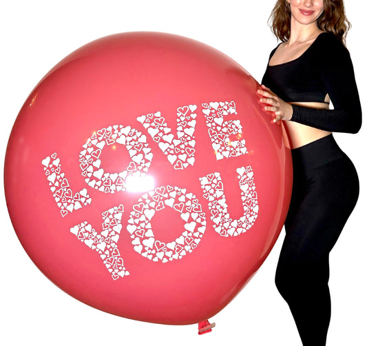 CATTEX 35" Flat Rundballon | Love You Hearts (zweiseitig bedruckt) - nastila balloons