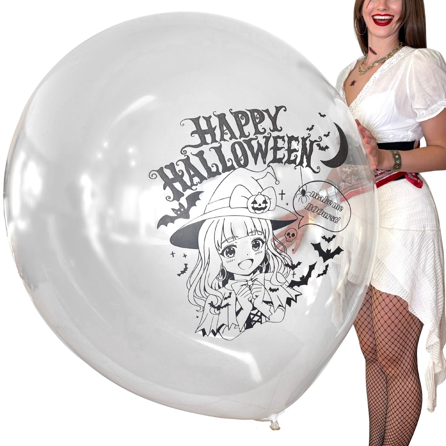 nastila balloons x BELBAL 36" round balloon | Halloween Anime Girl